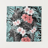 ローズゴールドトロピカルエレガントボタニカルアイランドルアウ タペストリー (正面)