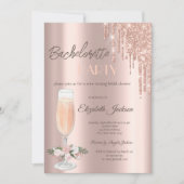 ローズゴールドドリップス ローズ バチェロレッテパーティー 招待状 (正面)