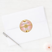 🌸 ローズゴールドハートの結婚式の引出物 💖 ラウンドシール (封筒)