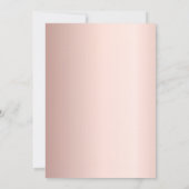 ローズゴールドピンクのフローラルレース50歳の誕生日 招待状 (裏面)