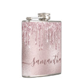 ローズゴールドピンクのモノグラム独身最後の夜パーティー フラスク (右)