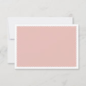 ローズゴールドピンクの花模様の紙の飾り(papel picado)を使ったベビーシャワー 出欠カード (裏面)