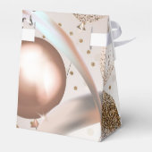 ローズゴールドピンクグリッターバルーン誕生日パーティー フェイバーボックス (裏面サイド)