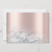 ローズゴールドピンク大理石 スイート16誕生日写真おしゃれ 招待状 (裏面)