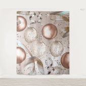 ローズゴールドピンク & グリッター風船パーティーバックドロップ タペストリー (正面)