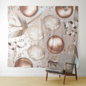 ローズゴールドピンク & グリッター風船パーティー背景 タペストリー (インサイチュ(横))