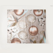 ローズゴールドピンク & グリッター風船パーティー背景 タペストリー (正面(横))