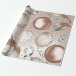 ローズゴールドピンク＆グリッター風船 スイート16パーティー ラッピングペーパー<br><div class="desc">オーダーメイド包装紙</div>