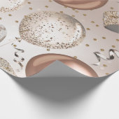 ローズゴールドピンク＆グリッター風船 スウィート16パーティー ラッピングペーパー (角)