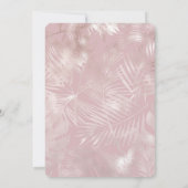 ローズゴールドピンク ボタニカル トロピカル パーム スイート16 招待状 (裏面)