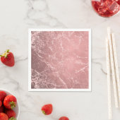 ローズゴールドピンク モダン おしゃれ ゴージャス マーブル シック スタンダードカクテルナプキン (インサイチュ)