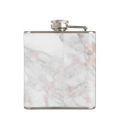 ローズゴールドホワイトマーブルスクリプト名テンプレート最高 フラスク (裏面)