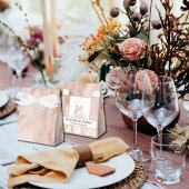 ローズゴールドマーブル 結婚式 & キンセアニエラ 個人名入れ フェイバーボックス