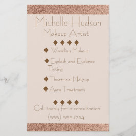 ローズゴールドメイクアップアーティストビューティーサロン チラシ