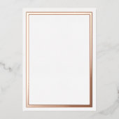 ローズゴールドメタリックホイルボーダーカード 箔招待状 (正面)