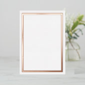 ローズゴールドメタリックホイルボーダーカード 箔招待状 (立ち正面)