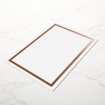 ローズゴールドメタリック箔押しボーダーカード