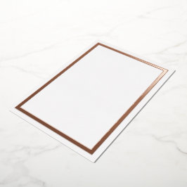 ローズゴールドメタリック箔押しボーダーカード 箔招待状