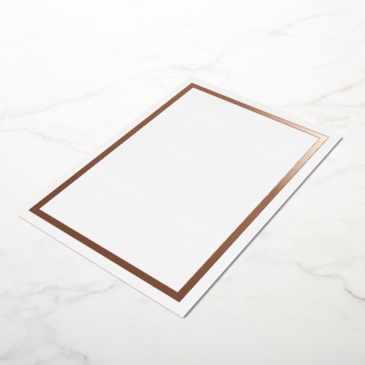 ローズゴールドメタリック箔押しボーダーカード 箔招待状 (回転した状態)