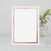 ローズゴールドメタリック箔押しボーダーカード 箔招待状 (立ち正面)