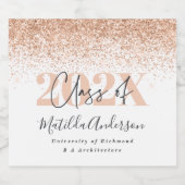 ローズゴールドモダンスタイリッシュな卒業パーティー好意wi スパークリングワインラベル (シングルラベル)