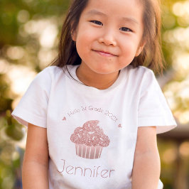 ローズゴールドラメカップケーキのハローカスタム学年名 Tシャツ