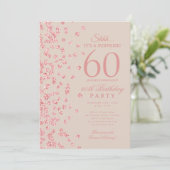 ローズゴールドラメサプライズ60歳の誕生日シャンパン 招待状 (スタンド正面)