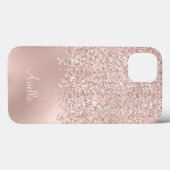 ローズゴールドラメジュエルモノグラム Case-Mate iPhoneケース (裏面 (横))