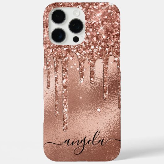 ローズゴールドラメドリップスシグネチャー Case-Mate iPhoneケース (裏面)