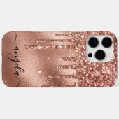 ローズゴールドラメドリップスシグネチャー Case-Mate iPhoneケース (裏面 (横))