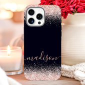 ローズゴールドラメネイビー名入れ Case-Mate iPhoneケース
