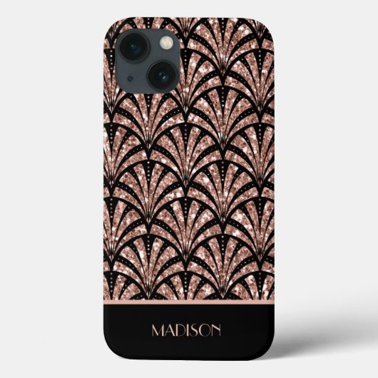 ローズゴールドラメモノグラムアールデコパターンフォンケース-M Case-Mate iPhoneケース (裏面)