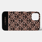 ローズゴールドラメモノグラムアールデコパターンフォンケース-M Case-Mate iPhoneケース (裏面 (横))