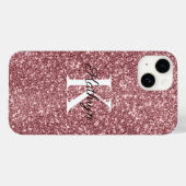 ローズゴールドラメモノグラムイニシャルネーム Case-Mate iPhoneケース (裏面 (横))