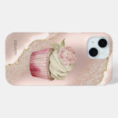 ローズゴールドラメ大理石カップケーキ Case-Mate iPhoneケース (裏面 (横))