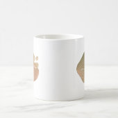 ローズゴールドラメ抽象的シェイプモノグラム コーヒーマグカップ (中央)