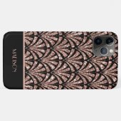 ローズゴールドラメ モノグラム アールデコ調 パターン Case-Mate iPhoneケース (裏面(横))