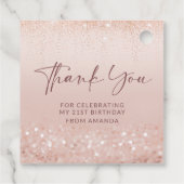 ローズゴールドラメ 21歳の誕生日 スクエアファバータグ フェイバータグ (裏面)
