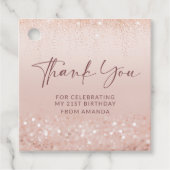 ローズゴールドラメ 21歳の誕生日 スクエアファバータグ フェイバータグ (正面)