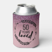 ローズゴールドラメ 50歳の誕生日プレゼント 缶クーラー (缶正面)