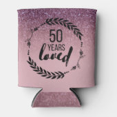 ローズゴールドラメ 50歳の誕生日プレゼント 缶クーラー (正面)