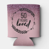 ローズゴールドラメ 50歳の誕生日プレゼント 缶クーラー (裏面)