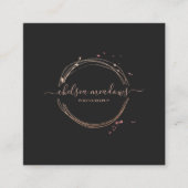 ローズゴールドロゴの名刺 スクエア名刺 (正面)