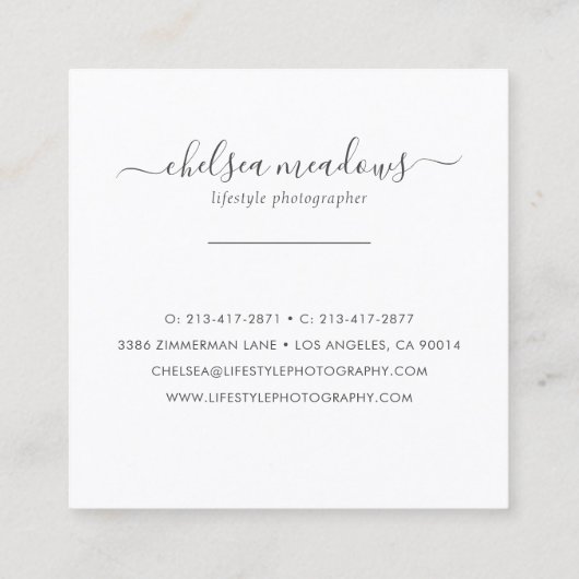 ローズゴールドロゴの名刺 スクエア名刺 (裏面)