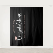 ローズゴールド卒業パーティーおめでとう タペストリー (正面)