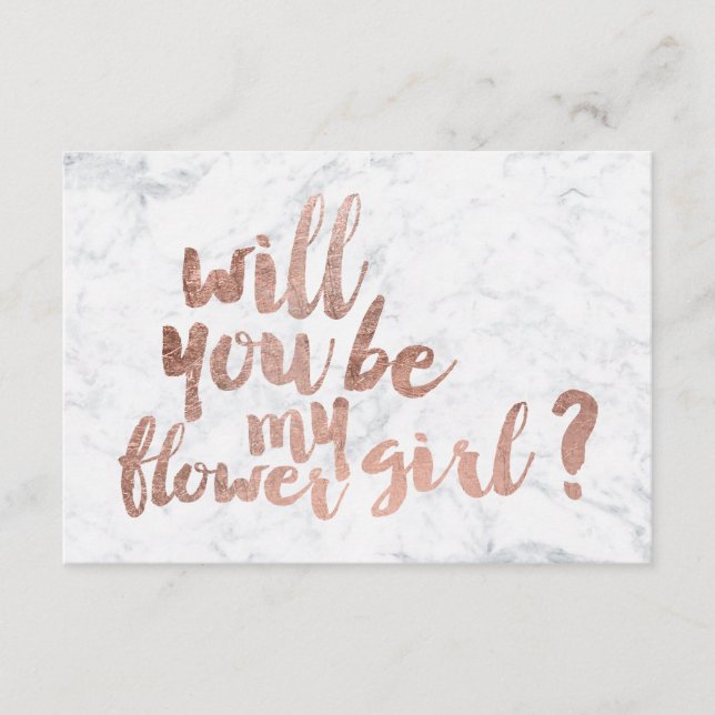 ローズゴールド大理石のフラワーガール (正面)