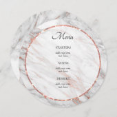 ローズゴールド大理石エレガントメニュー メニュー (正面/裏面)