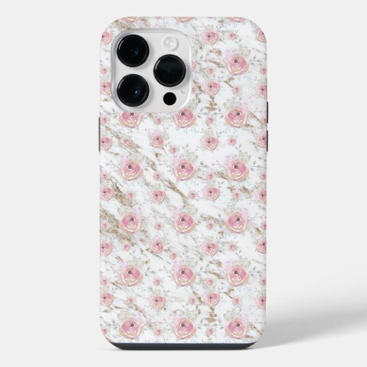 ローズゴールド大理石模様 iPhoneケース (裏面)