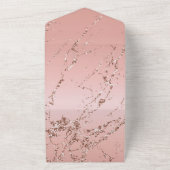 ローズゴールド大理石 キラキラ 結婚式 オールインワン招待状 (外側)