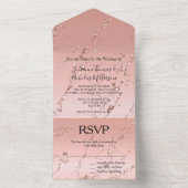 ローズゴールド大理石 キラキラ 結婚式 オールインワン招待状 (内側)